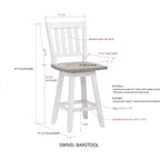 Tabouret de comptoir pivotant Kings Brand Furniture Gwinn, lot de 2, gris/blanc délavé