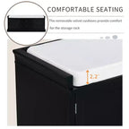 Banc de rangement Whisen de style classique avec 2 tiroirs, 2 placards et coussin amovible