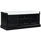 Banc de rangement Whisen de style classique avec 2 tiroirs, 2 placards et coussin amovible