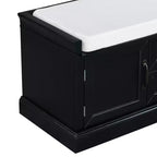 Banc de rangement Whisen de style classique avec 2 tiroirs, 2 placards et coussin amovible
