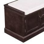 Banc de rangement Whisen de style classique avec 2 tiroirs, 2 placards et coussin amovible
