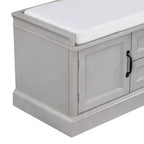 Banc de rangement Whisen de style classique avec 2 tiroirs, 2 placards et coussin amovible
