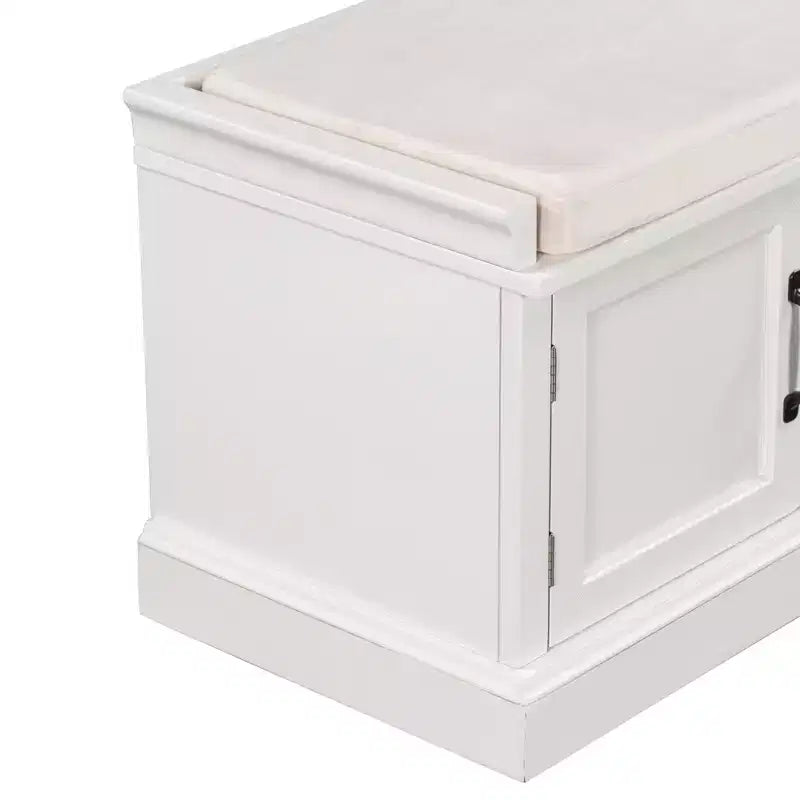 Banc de rangement Whisen de style classique avec 2 tiroirs, 2 placards et coussin amovible