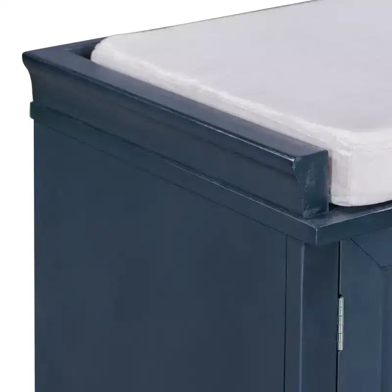 Banc de rangement Whisen de style classique avec 2 tiroirs, 2 placards et coussin amovible