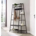 Kings Brand Furniture - Hall Tree with Storage Bench and Shelf - Entryway Bench with Shoe Storage Hooks and Coat Rack Stand with Shelf - Pewter
