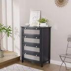 HYLEORY Commode pour chambre à coucher, commode de 69,9 cm de largeur avec 4 tiroirs, commode moderne, commode grande capacité, armoire de rangement pour chambre à coucher, couloir