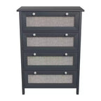 HYLEORY Commode pour chambre à coucher, commode de 69,9 cm de largeur avec 4 tiroirs, commode moderne, commode grande capacité, armoire de rangement pour chambre à coucher, couloir