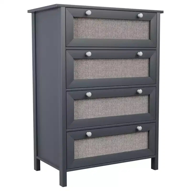HYLEORY Commode pour chambre à coucher, commode de 69,9 cm de largeur avec 4 tiroirs, commode moderne, commode grande capacité, armoire de rangement pour chambre à coucher, couloir