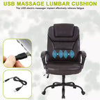 BestMassage Chaise de bureau grande taille avec capacité de poids de 227 kg et revêtement en cuir PU, chaise de bureau informatique pour personnes fortes