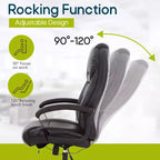 BestMassage Chaise de bureau grande taille avec capacité de poids de 227 kg et revêtement en cuir PU, chaise de bureau informatique pour personnes fortes