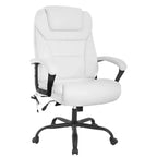 BestMassage Chaise de bureau grande taille avec capacité de poids de 227 kg et revêtement en cuir PU, chaise de bureau informatique pour personnes fortes