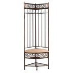 Banc de rangement Salini en métal pour entrée/couloir avec porte-manteau Kings Brand Furniture