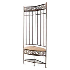 Banc de rangement Salini en métal pour entrée/couloir avec porte-manteau Kings Brand Furniture