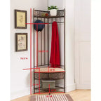 Banc de rangement Salini en métal pour entrée/couloir avec porte-manteau Kings Brand Furniture