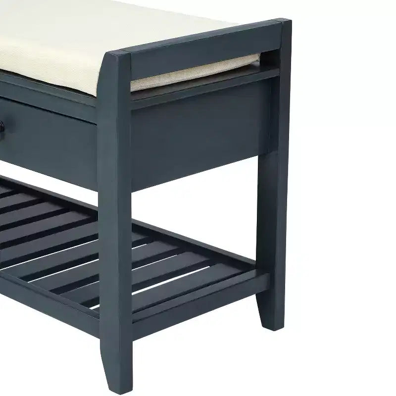 Banc de rangement multifonction Whisen pour entrée avec coussin amovible et tiroirs