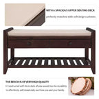 Banc de rangement multifonction Whisen pour entrée avec coussin amovible et tiroirs