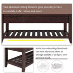 Banc de rangement multifonction Whisen pour entrée avec coussin amovible et tiroirs
