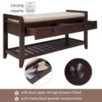 Banc de rangement multifonction Whisen pour entrée avec coussin amovible et tiroirs