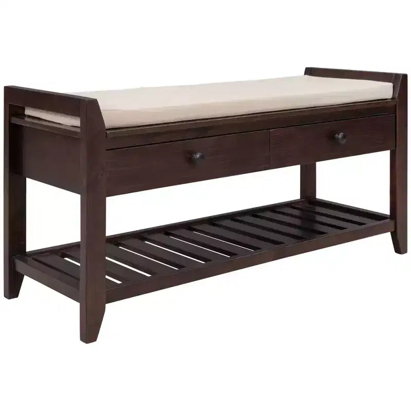 Banc de rangement multifonction Whisen pour entrée avec coussin amovible et tiroirs