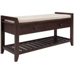Banc de rangement multifonction Whisen pour entrée avec coussin amovible et tiroirs