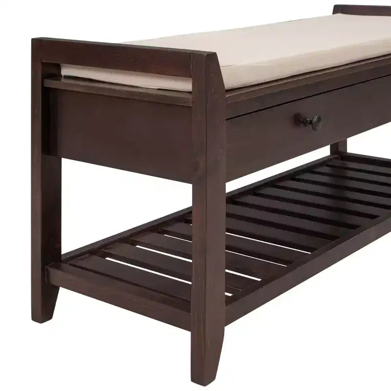 Banc de rangement multifonction Whisen pour entrée avec coussin amovible et tiroirs