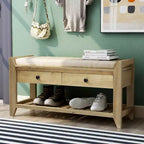 Banc de rangement multifonction Whisen pour entrée avec coussin amovible et tiroirs
