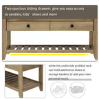 Banc de rangement multifonction Whisen pour entrée avec coussin amovible et tiroirs