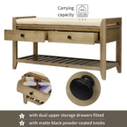 Banc de rangement multifonction Whisen pour entrée avec coussin amovible et tiroirs