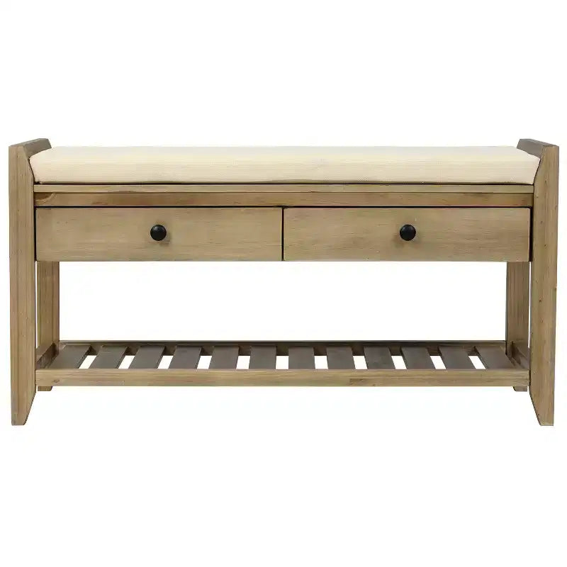 Banc de rangement multifonction Whisen pour entrée avec coussin amovible et tiroirs