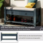 Banc de rangement multifonction Whisen pour entrée avec coussin amovible et tiroirs
