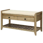Banc de rangement multifonction Whisen pour entrée avec coussin amovible et tiroirs