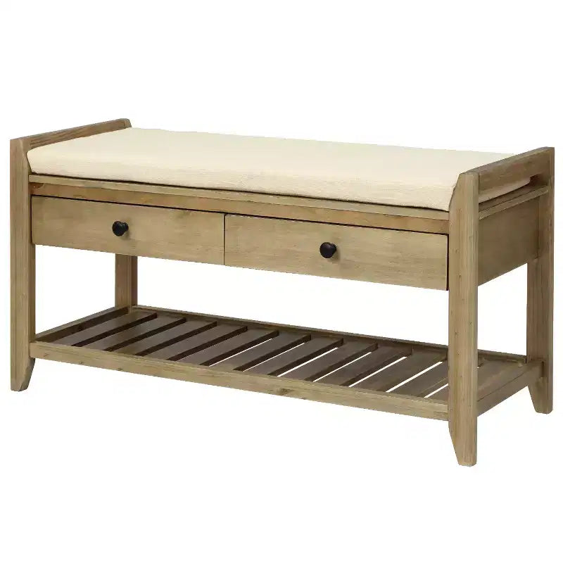Banc de rangement multifonction Whisen pour entrée avec coussin amovible et tiroirs