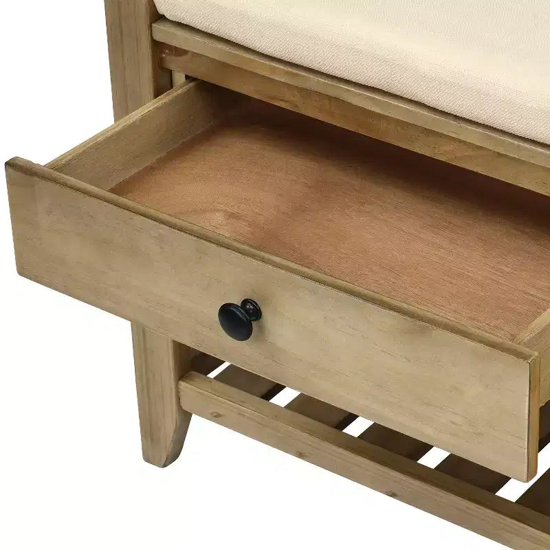 Banc de rangement multifonction Whisen pour entrée avec coussin amovible et tiroirs