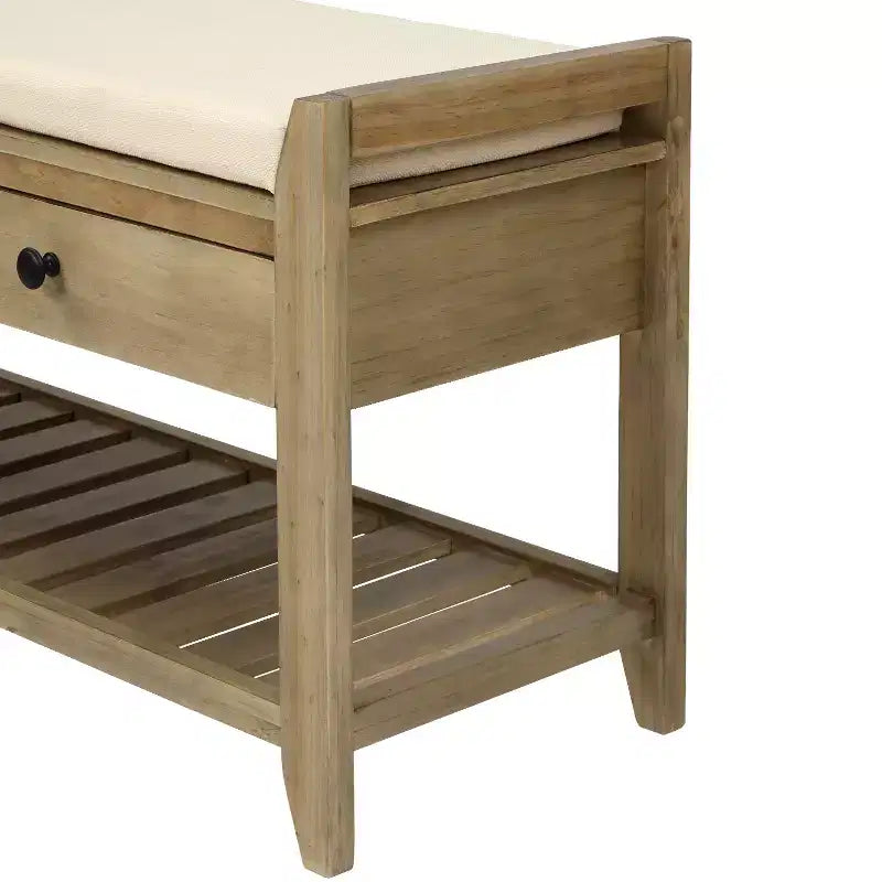 Banc de rangement multifonction Whisen pour entrée avec coussin amovible et tiroirs