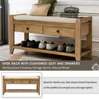 Banc de rangement multifonction Whisen pour entrée avec coussin amovible et tiroirs