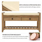 Banc de rangement multifonction Whisen pour entrée avec coussin amovible et tiroirs