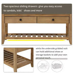 Banc de rangement multifonction Whisen pour entrée avec coussin amovible et tiroirs