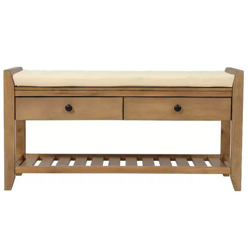 Banc de rangement multifonction Whisen pour entrée avec coussin amovible et tiroirs