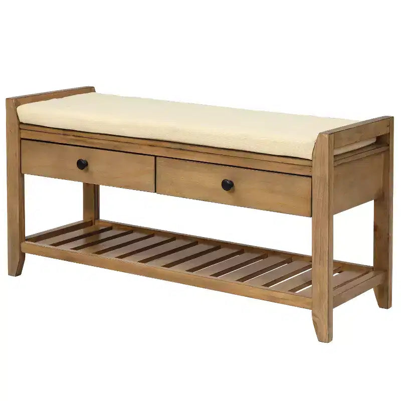 Banc de rangement multifonction Whisen pour entrée avec coussin amovible et tiroirs