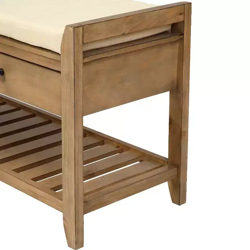 Banc de rangement multifonction Whisen pour entrée avec coussin amovible et tiroirs