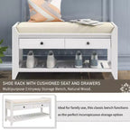 Banc de rangement multifonction Whisen pour entrée avec coussin amovible et tiroirs