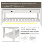 Banc de rangement multifonction Whisen pour entrée avec coussin amovible et tiroirs