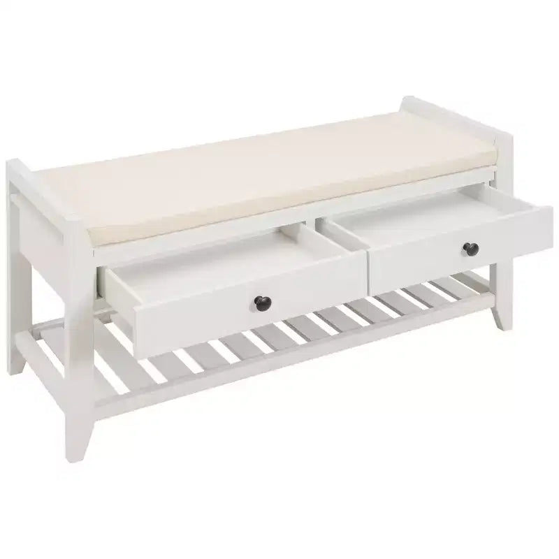 Banc de rangement multifonction Whisen pour entrée avec coussin amovible et tiroirs