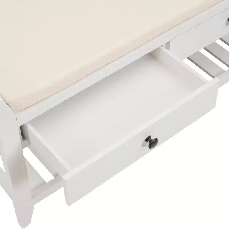 Banc de rangement multifonction Whisen pour entrée avec coussin amovible et tiroirs
