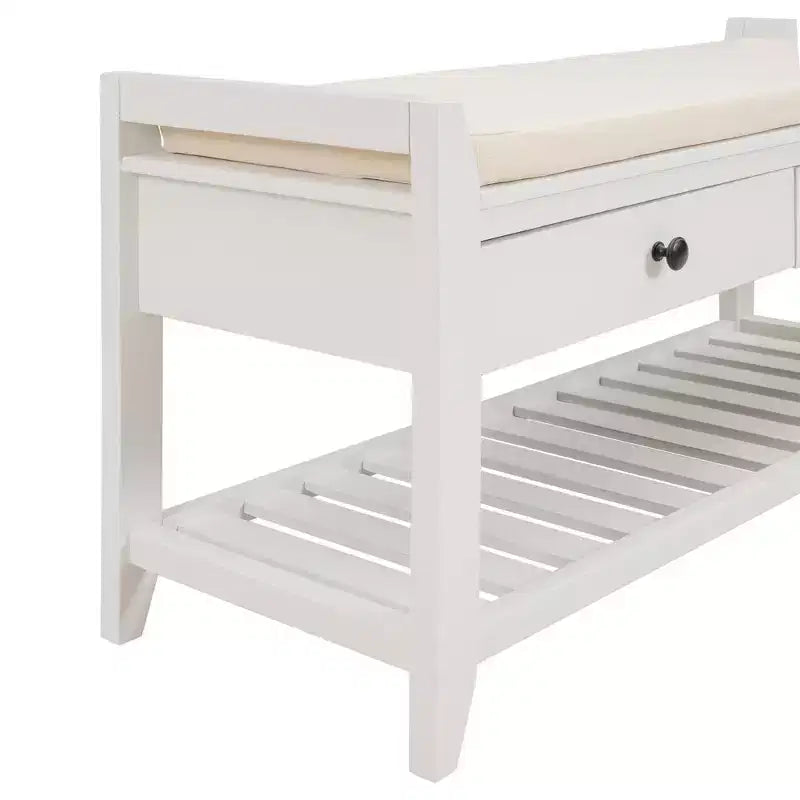 Banc de rangement multifonction Whisen pour entrée avec coussin amovible et tiroirs