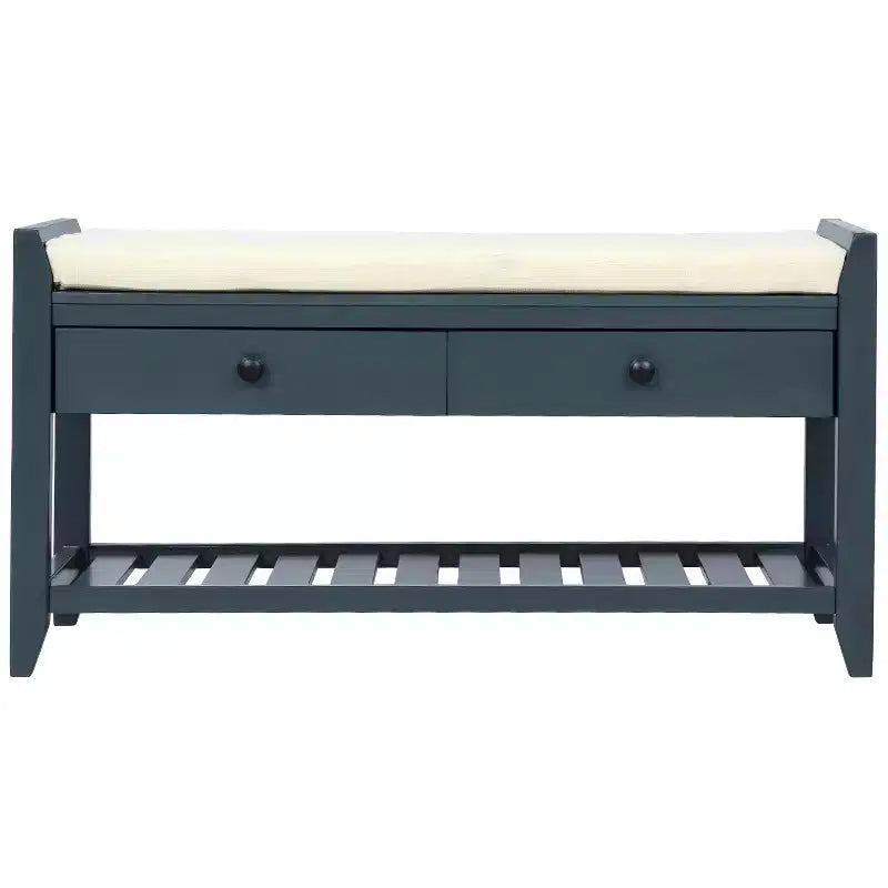 Banc de rangement multifonction Whisen pour entrée avec coussin amovible et tiroirs