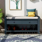 Whisen Multipurpose Entryway Storage Bench with Removable Cushion and Drawers