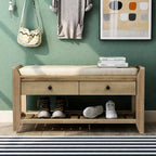 Banc de rangement multifonction Whisen pour entrée avec coussin amovible et tiroirs