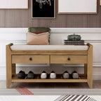 Banc de rangement multifonction Whisen pour entrée avec coussin amovible et tiroirs