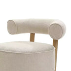Fauteuil d'appoint moderne en forme de U de couleur crème et beige, rembourré, de LuxenHome